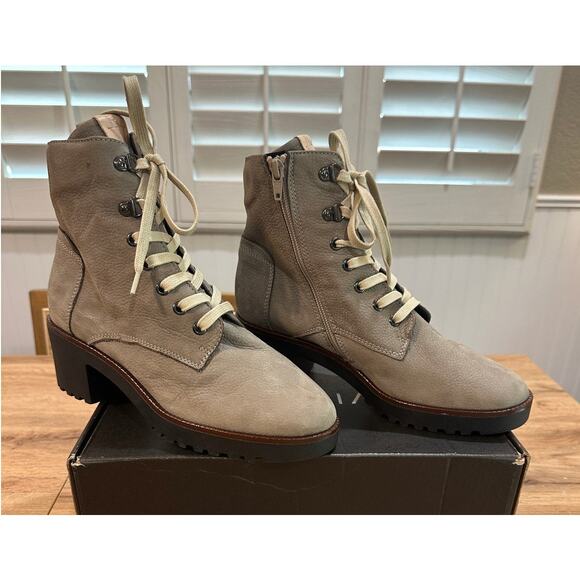 Ron White Vandra Ankle Boots Size 38 EU 7.5 US NWOT Lace Up Heel Boots Tan Suede - Picture 1 of 10